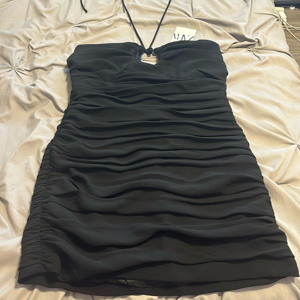 Brand new with tags Zara rouched halter dress